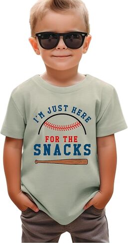 Toddler Baseball Shirt Boys I'm Just Here for The Snacks Baseball T-Shirts in Saudi Arabia