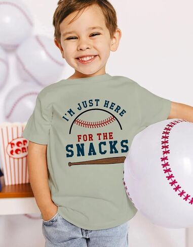Toddler Baseball Shirt Boys I'm Just Here for The Snacks Baseball T-Shirts in Saudi Arabia