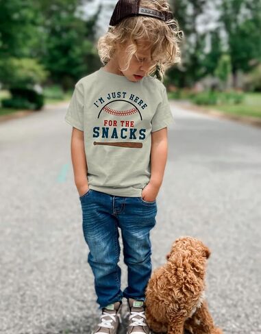 Toddler Baseball Shirt Boys I'm Just Here for The Snacks Baseball T-Shirts in Saudi Arabia