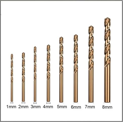 M35 HSS-CO Cobalt Drill Bits 0.5mm-13.0mm Twist Drill Bit for Stainless Steel (1/1.5/2/2.5/3/4/4.5/5/5.5/6/6.5/7/8/10/12mm)(5Pcs 6.4mm) in Saudi Arabia