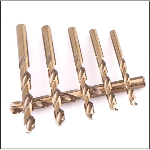 M35 HSS-CO Cobalt Drill Bits 0.5mm-13.0mm Twist Drill Bit for Stainless Steel (1/1.5/2/2.5/3/4/4.5/5/5.5/6/6.5/7/8/10/12mm)(5Pcs 6.4mm) in Saudi Arabia