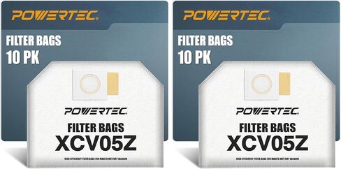 POWERTEC XCV05 Filter Bags for Makita 10PK, 161471-7 Replacement Vacuum Bags for Makita XCV05Z, XCV05ZX, XCV09, XCV10 Backpack Dry Dust Extractor/Vacuum, Dust Collection Bags (75039) in Kuwait