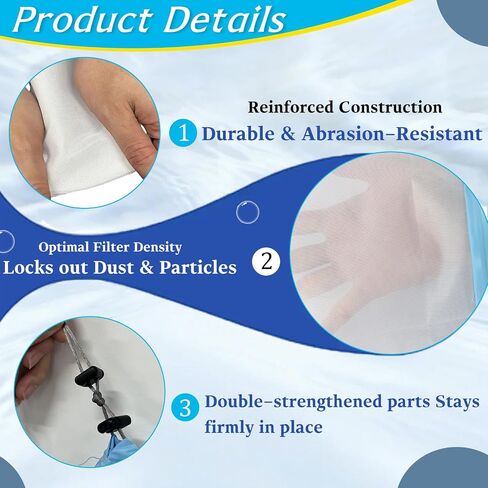 HH1510 Ultra Fine Debris Bag Bage ، 75 Micron Debris Bag for Hammerhead Pool Cleaners ، أكياس بركان إغلاق آمنة مصنوعة أيضًا من أجل HH1506 Hammer Head Bag in Saudi Arabia