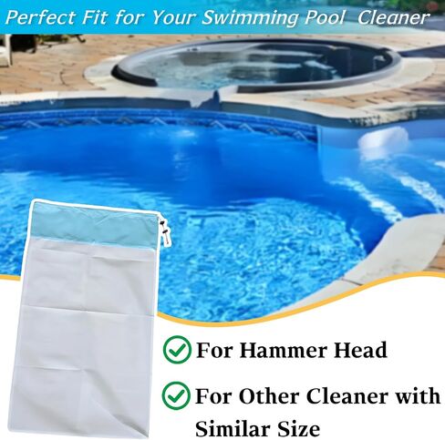 HH1510 Ultra Fine Debris Bag Bage ، 75 Micron Debris Bag for Hammerhead Pool Cleaners ، أكياس بركان إغلاق آمنة مصنوعة أيضًا من أجل HH1506 Hammer Head Bag in Saudi Arabia