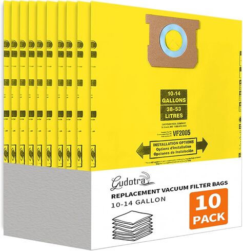 10 حزم من النوع الأول 90672 استبدال أكياس الفراغ للمتجر-VAC 10-14 أكياس جالون استبدال الجزء 9066233 9066200 9067200 9067233 عالية الكفاءة يمكن التخلص من التخلص من مرشح مجموعة VF2005 in Kuwait