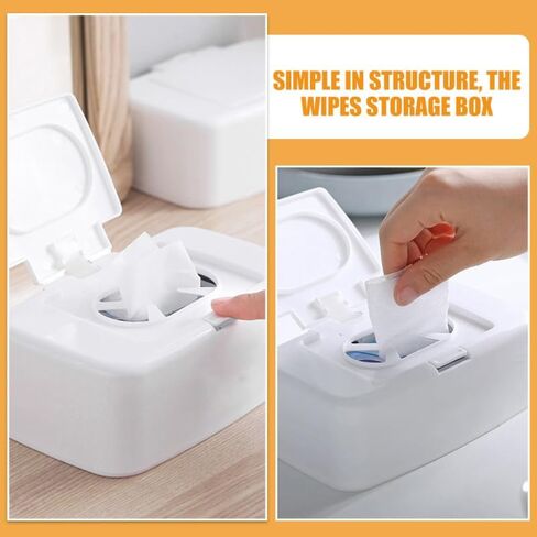 VOSAREA Baby Wipes Box Dispenser Diaper Wipes Dispenser, 3pcs Tissue Storage Box Case Refillable Dispenser Holder Baby Wipes Container with Lid for Home Office Cars in Saudi Arabia