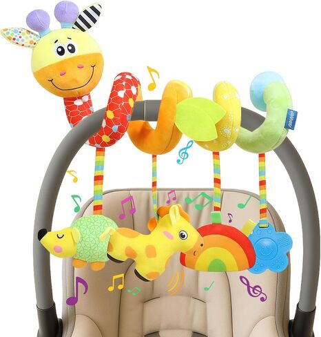 ألعاب Carseat معلقة للأطفال من 0 إلى 6 إلى 12 شهرًا ، لعبة مقعد سيارة حلزوني معلقة ، مع حشرجة الموت ، Teether & Mirror ، عربة الأطفال والبنات الرضع ، ألعاب مقعد السيارة الرضع in Saudi Arabia