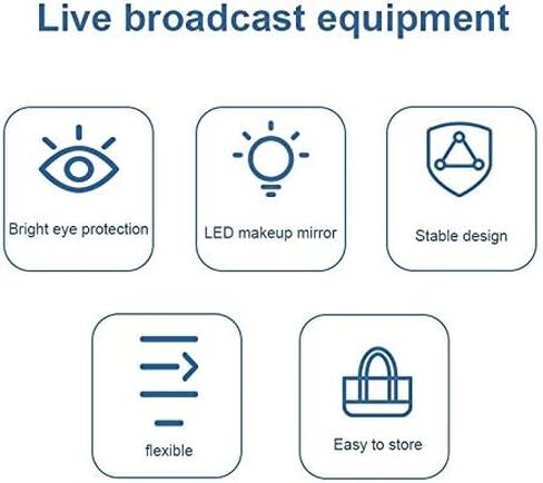 قابلة للطي مصباح LED للهاتف المحمول حامل ثلاثي الألوان مكياج ارتفاع مكياج على الإنترنت التدريس مصباح البث المباشر (OneColor) in Saudi Arabia