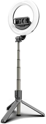 Foldable Portable Selfie Stick Light with Tripod Stand Mobile Phone Holder LED Rechargeable Dimmable RingLight in Saudi Arabia