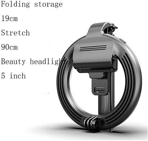 Foldable Portable Selfie Stick Light with Tripod Stand Mobile Phone Holder LED Rechargeable Dimmable RingLight in Saudi Arabia