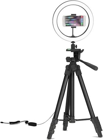Selfie Led Lamp Light with 43 Inch Tripod Stand Holder Remote Photography Camera Dimmable(16cm-Tripod-Sliver) in Saudi Arabia