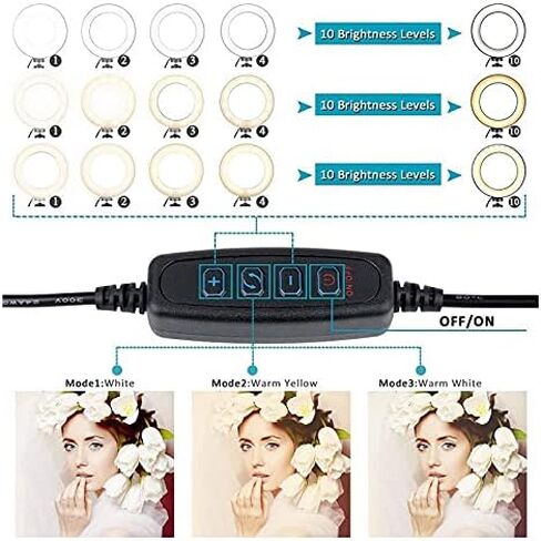 Selfie Led Lamp Light with 43 Inch Tripod Stand Holder Remote Photography Camera Dimmable(16cm-Tripod-Sliver) in Saudi Arabia