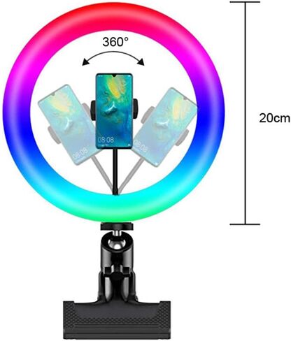 Adjustable Dimmable LED Selfie Light Flash RGB Photography Light Desktop Camera Phone Ringlight Lamp for Live Stream Makeup in Saudi Arabia
