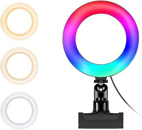 Adjustable Dimmable LED Selfie Light Flash RGB Photography Light Desktop Camera Phone Ringlight Lamp for Live Stream Makeup in Saudi Arabia