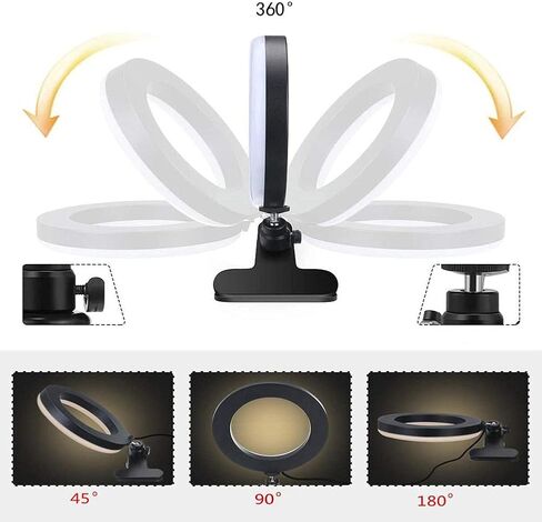 Adjustable Dimmable LED Selfie Light Flash RGB Photography Light Desktop Camera Phone Ringlight Lamp for Live Stream Makeup in Saudi Arabia