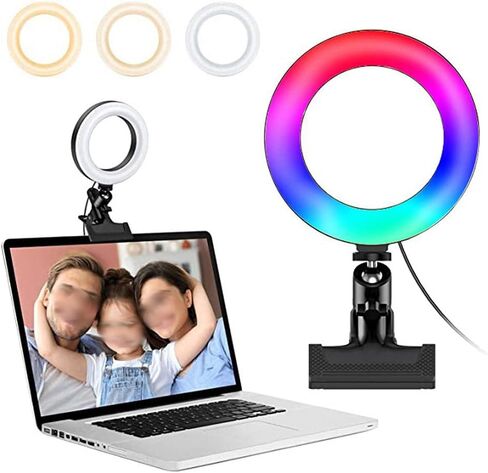 Adjustable Dimmable LED Selfie Light Flash RGB Photography Light Desktop Camera Phone Ringlight Lamp for Live Stream Makeup in Saudi Arabia