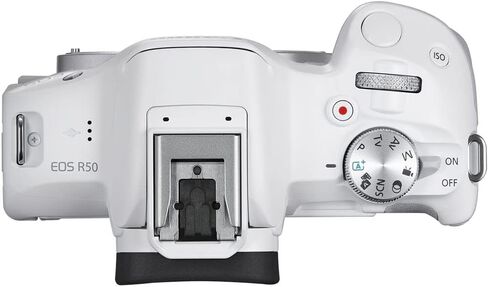 Canon EOS R50 Camera Kit-APS-C RF كاميرا مع عدسة 18-45 مم ، فيديو 4K ، شاشة لمس مزدوجة البكسل AF II & vari angan (5812C012) + محول Canon EF-EOS in Saudi Arabia