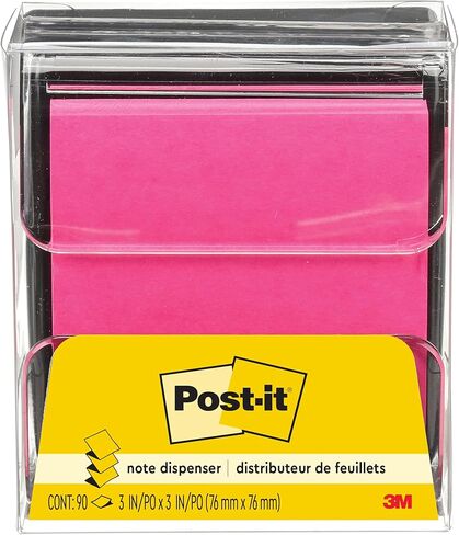 Post-it Pop-up Notes Dispenser, 3x3 in, Black Base Clear Top, Pack includes a 45-Sheet Pad (WD-330-BK) in Kuwait