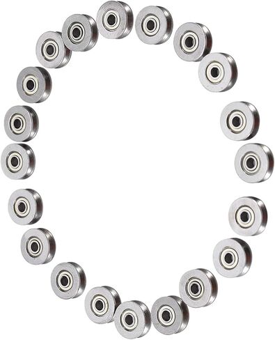 20pcs V623zz v Groove Ball v Groove Bearing ، V Groove Pulle Bulley Pulley for Rail Track System Linear Motion System 3x12x4mm in Kuwait