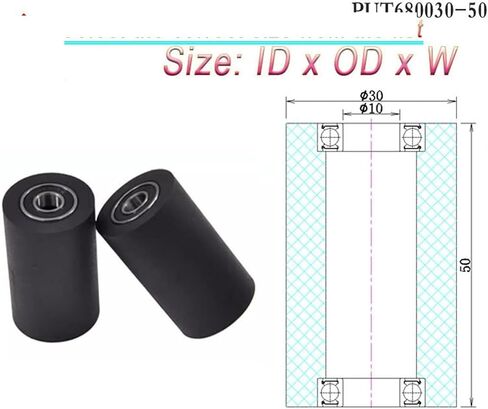 أسطوانة تحمل مطاطية 1PCS 8x40x30 محمل مزدوج البولي يوريثان الأسطوانة المطاطية الناعمة PUT69840-30 حزام الناقل البكرة الصامتة 8 * 40 * 30 عجلة مسطحة متداول (8x30 × 20 ملم) in Kuwait
