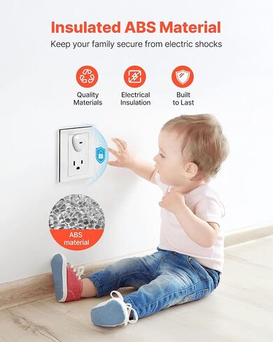 VEVOR Outlet Covers, 70 Pack, Plug Covers for Electrical Outlets, Secure Electric Socket Protector Caps with Shock Prevention, Easy Installation, Insulated ABS, for Home Wall Power Sockets, White in Saudi Arabia