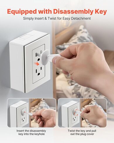 VEVOR Outlet Covers, 70 Pack, Plug Covers for Electrical Outlets, Secure Electric Socket Protector Caps with Shock Prevention, Easy Installation, Insulated ABS, for Home Wall Power Sockets, White in Saudi Arabia