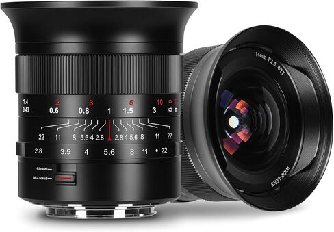 7artisans MF14mm F2.8 Full Frame Ultra Wide Angle 116° Large Aperture Prime Lens Compatible for Canon EOS-R Mount R1,R3,R5,R52,R6,R62,R8,R,RP,R7,R10,R50 Mirrorless Camera in Saudi Arabia
