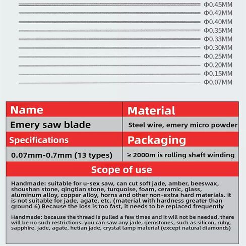 MIANDTOYA 0.45mm Diamond Wire 5M for Saw Hand Tool & Machine Cutting Jade Glass Metal Granite Marble Concrete Wood in Saudi Arabia