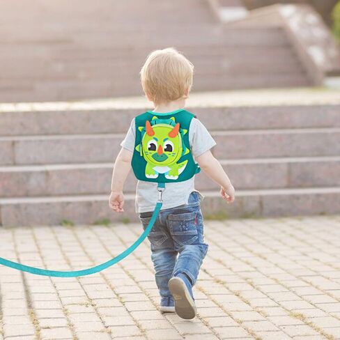 Toddler Harness Leash with Anti Lost Wrist Link, Accmor Kids Dinosaur Harnesses Leashes, Cute Triceratops Kids Walking Wristband Assistant Strap Belt for Parent Baby Boys Outdoor Activity in Saudi Arabia