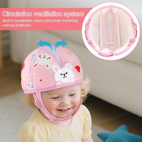 Accmor Baby Head Protector, Cute Baby Safety Helmet for Crawling Walking Running, Infant Headguard Soft Cushion Lightweight Breathable Protective Caps, Anti-Collision Toddler Helmets for 6m-24m Girls in Saudi Arabia