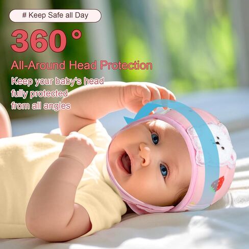 Accmor Baby Head Protector, Cute Baby Safety Helmet for Crawling Walking Running, Infant Headguard Soft Cushion Lightweight Breathable Protective Caps, Anti-Collision Toddler Helmets for 6m-24m Girls in Saudi Arabia