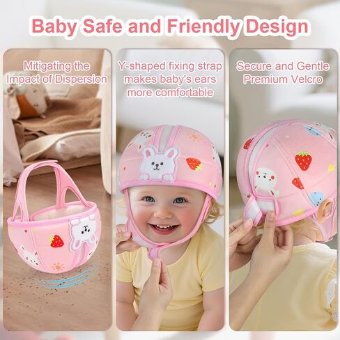 Accmor Baby Head Protector, Cute Baby Safety Helmet for Crawling Walking Running, Infant Headguard Soft Cushion Lightweight Breathable Protective Caps, Anti-Collision Toddler Helmets for 6m-24m Girls in Saudi Arabia