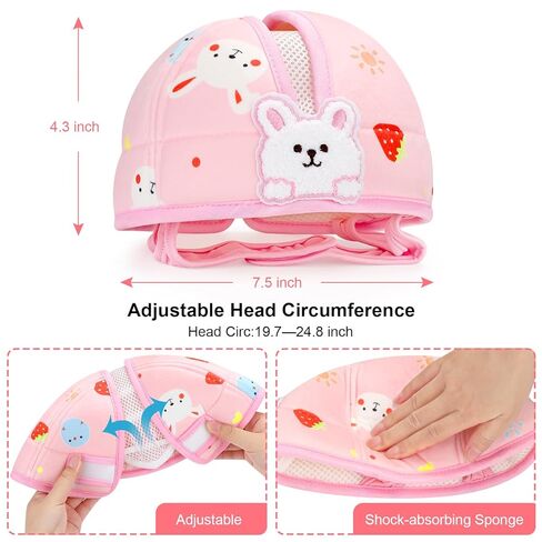 Accmor Baby Head Protector, Cute Baby Safety Helmet for Crawling Walking Running, Infant Headguard Soft Cushion Lightweight Breathable Protective Caps, Anti-Collision Toddler Helmets for 6m-24m Girls in Saudi Arabia