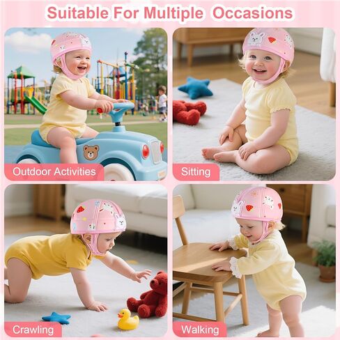 Accmor Baby Head Protector, Cute Baby Safety Helmet for Crawling Walking Running, Infant Headguard Soft Cushion Lightweight Breathable Protective Caps, Anti-Collision Toddler Helmets for 6m-24m Girls in Saudi Arabia