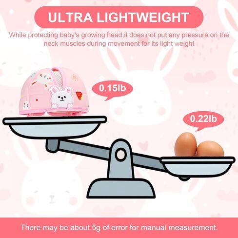 Accmor Baby Head Protector, Cute Baby Safety Helmet for Crawling Walking Running, Infant Headguard Soft Cushion Lightweight Breathable Protective Caps, Anti-Collision Toddler Helmets for 6m-24m Girls in Saudi Arabia