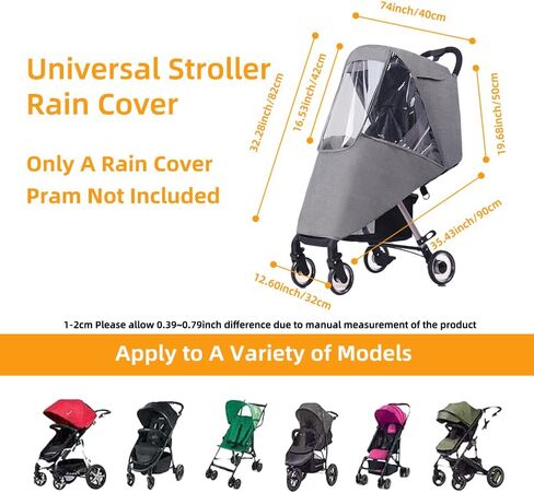 Stroller Rain Cover, Baby Travel Weather Shield Windproof and Waterproof Protect from Dust and Snow, Universal Stroller Accessory (Blue) in Saudi Arabia