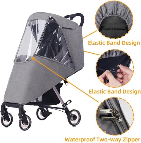 Stroller Rain Cover, Baby Travel Weather Shield Windproof and Waterproof Protect from Dust and Snow, Universal Stroller Accessory (Blue) in Saudi Arabia