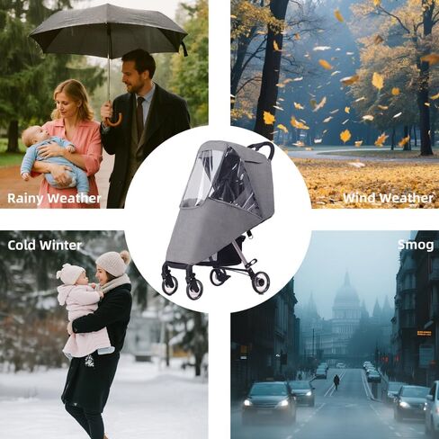Stroller Rain Cover, Baby Travel Weather Shield Windproof and Waterproof Protect from Dust and Snow, Universal Stroller Accessory (Blue) in Saudi Arabia