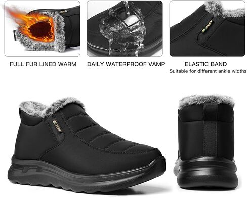 TEMOFON Womens Winter Snow Boots Warm Fur Lined Booties Waterproof Outdoor Shoes Comfortable Slip On Ankle Boot in Saudi Arabia