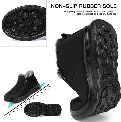 TEMOFON Womens Winter Snow Boots Warm Fur Lined Booties Waterproof Outdoor Shoes Comfortable Slip On Ankle Boot in Saudi Arabia