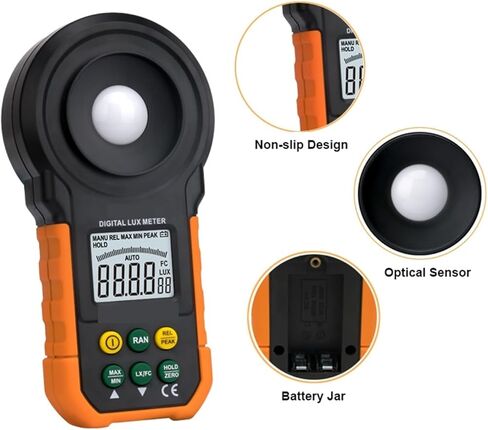 عالي الدقة Digital Lux Meter ، 200،000 Lux Handheld Meter لقياس شدة الإضاءة ، مقياس الإضاءة ومقياس التصوير الفوتوغرافي والبستنة ومراقبة الجودة in Kuwait