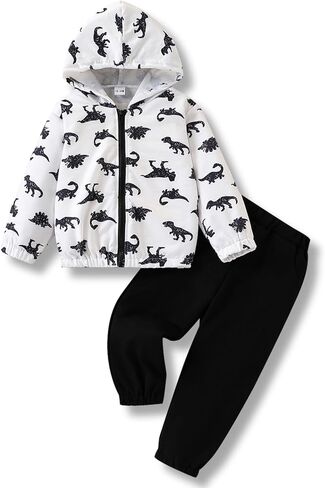Size 18M-5T Toddler Baby Boys Clothes Zip Up Hoodie & Pants 2 Piece Set Casual Kids Boys Fall Outfits Set in Saudi Arabia