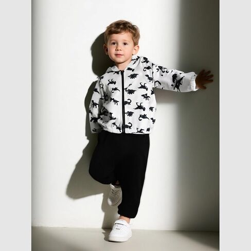 Size 18M-5T Toddler Baby Boys Clothes Zip Up Hoodie & Pants 2 Piece Set Casual Kids Boys Fall Outfits Set in Saudi Arabia