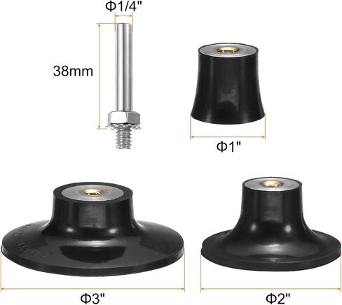 Harfington 5-Pack 1 "2" 3 "Disc Pad Pad Discs Quick Discs 1/4" Mandrel Mandrel for Die Grinder Sanding and Conditioning Discs ، Black in Saudi Arabia