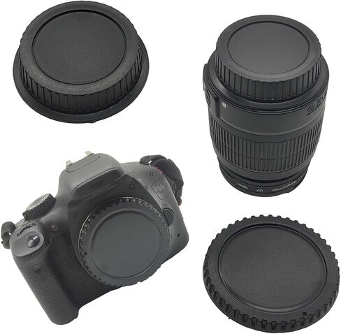 2 حزمة غطاء الجسم الأمامي وغطاء غطاء العدسة الخلفية متوافقة مع عدسات Canon EOS EF/EF-S ، يناسب EOS Rebel T7 ، T6 ، T5 ، 90D ، 80D ، 77D ، 70D ، 60D ، 5D ، 6D ، 7D ، 1DX ، 200D ، SL3 ، SL2 ، T8I ، T7I ، T6I ، in Saudi Arabia