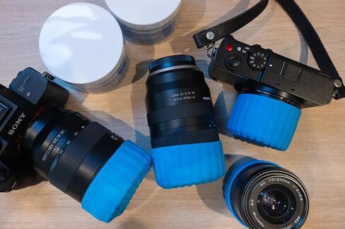 Universal Lens Cap Cover – DSLR Lens Protector for Nikon, Canon, Sony & Other DSLR Cameras – Waterproof & Shockproof (Fits 60-90mm Lenses), Vivid Blue, 2 Pack in Saudi Arabia