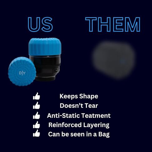 Universal Lens Cap Cover – DSLR Lens Protector for Nikon, Canon, Sony & Other DSLR Cameras – Waterproof & Shockproof (Fits 60-90mm Lenses), Vivid Blue, 2 Pack in Saudi Arabia