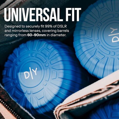 Universal Lens Cap Cover – DSLR Lens Protector for Nikon, Canon, Sony & Other DSLR Cameras – Waterproof & Shockproof (Fits 60-90mm Lenses), Vivid Blue, 2 Pack in Saudi Arabia