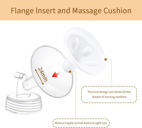 2Pcs Flange Cushion Insert Massage Pad Compatible with Spectra S1 S2 Breast Pump, for 24mm Shields, Reduce Nipple Tunnel Down to Correct Size (21mm) in Saudi Arabia