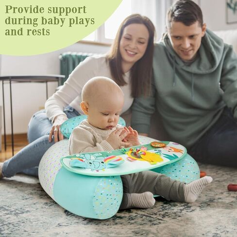 Upgraded Blublu Park Wider U-Shape Inflatable Sit Me Up Floor Seat for Baby 3-36 Months with Cover, Portable Baby Chair with Activity Sensory Tray for Sitting Up, Infant Floor Seats & Loungers, Piano in Saudi Arabia